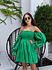 Зелена гарна ажурна приталена сукня з прошви на довгий рукав з пишною спідницею на підкладці, фото 5