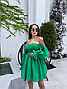 Зелена гарна ажурна приталена сукня з прошви на довгий рукав з пишною спідницею на підкладці, фото 8