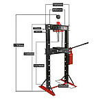 Прес гідравлічний з подвійним насосом 20 т REDATS H-370, фото 2