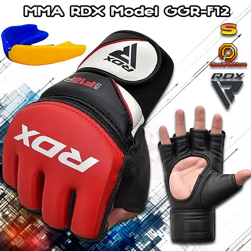 Рукавички для ММА змішаних єдиноборств рукопашного бою червоні RDX Model GGR-F12 розмір S