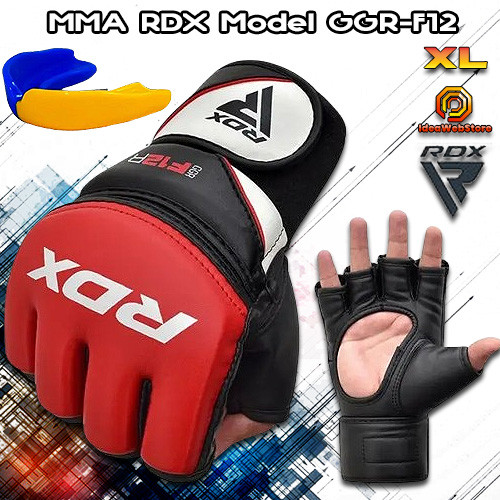 Рукавички для ММА змішаних єдиноборств рукопашного бою червоні RDX Model GGR-F12 розмір XL + КАПА
