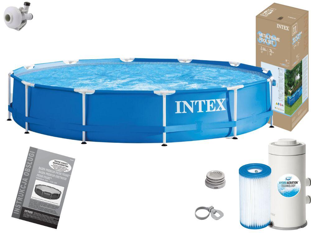 Басейн каркасний Intex 28212 розмір 366x76см, об'єм 6503л (картриджний фільтр-насос)
