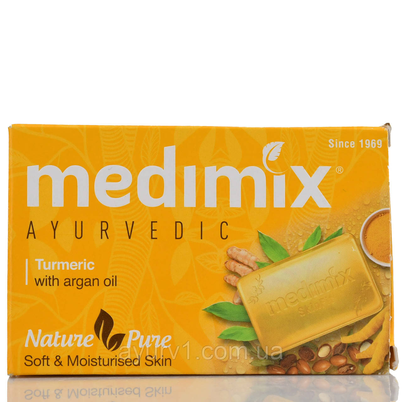 Аюрведичне мило мідімікс Куркума & Арганова олія, Medix Ayurvedic Turmeric Argan Oil Soap, 125 г