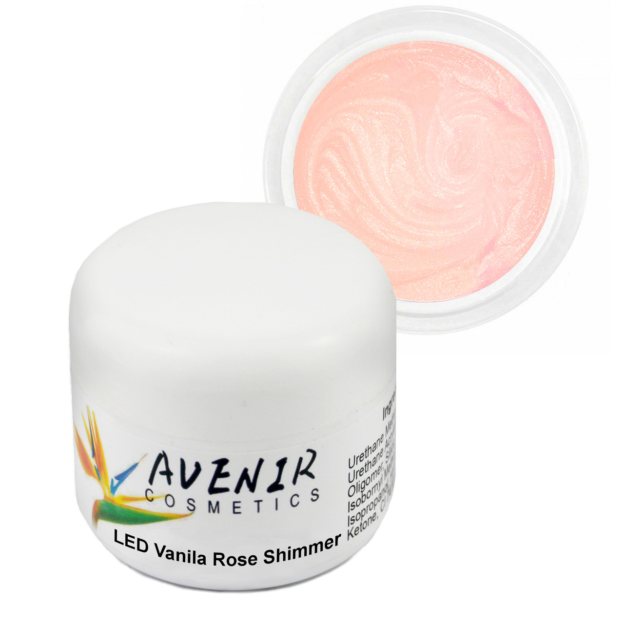 Гель для нарощування LED Vanila Rose Shimmer (з шимером) Avenir 15 мл