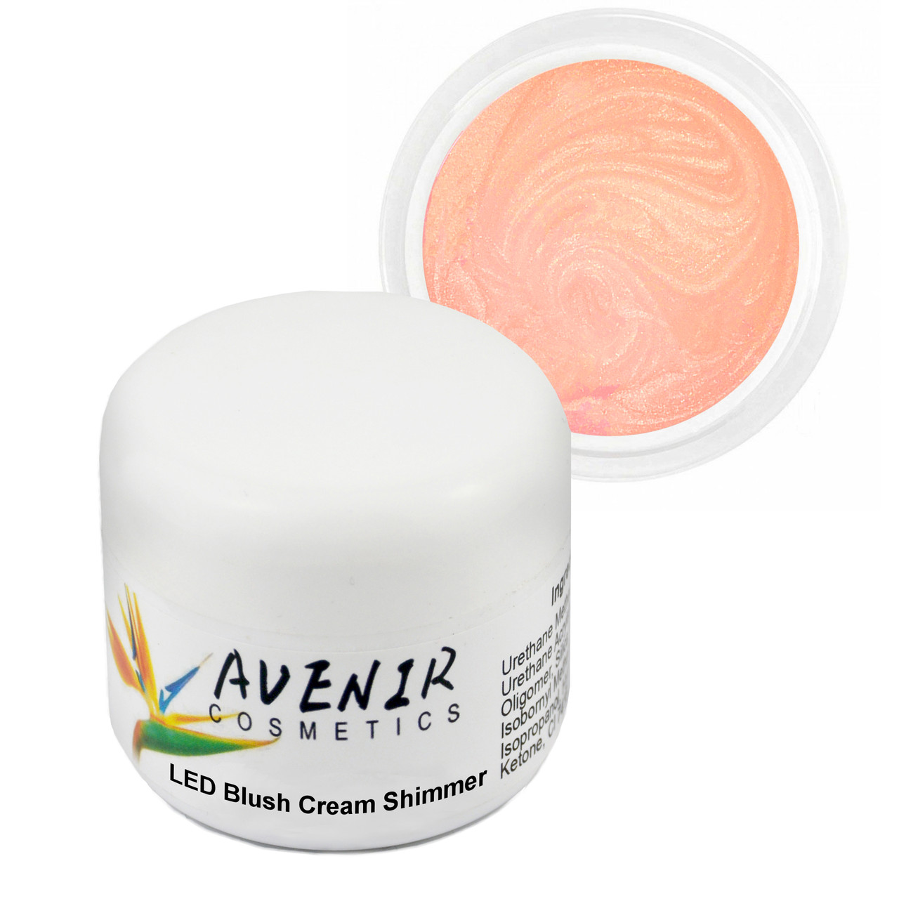Гель для нарощування LED Blush Cream Shimmer (з шимером) Avenir 15 мл