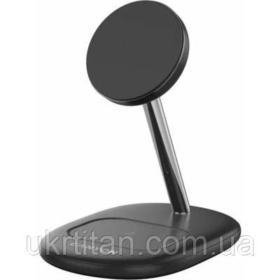 Оригінал! Зарядний пристрій Canyon wireless charger WCS-205 15W Qi2 2in1 w/o adapter Black (CNS-WCS205BW/A) - Вища Якість!, фото 1
