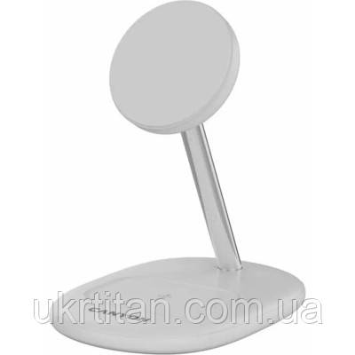 Оригінал! Зарядний пристрій Canyon wireless charger WCS-205 15W Qi2 2in1 White (CNS-WCS205W) - Вища Якість!, фото 1