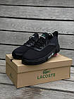 Чоловічі кросівки Lacoste в чорні в сітку Лакост кеди весняні літні, фото 3