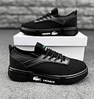 Чоловічі кросівки Lacoste в чорні в сітку Лакост кеди весняні літні, фото 5