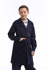 Халат робочий для хлопчика, Захисний одяг для уроків праці синій на зріст 152-158 см