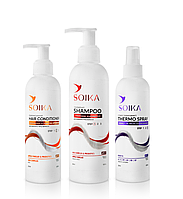 Набір "Глибоке очищення" Soika для жирного волосся Шампунь 300 мл + Кондиціонер 200 мл + спрей термозахист 200мл