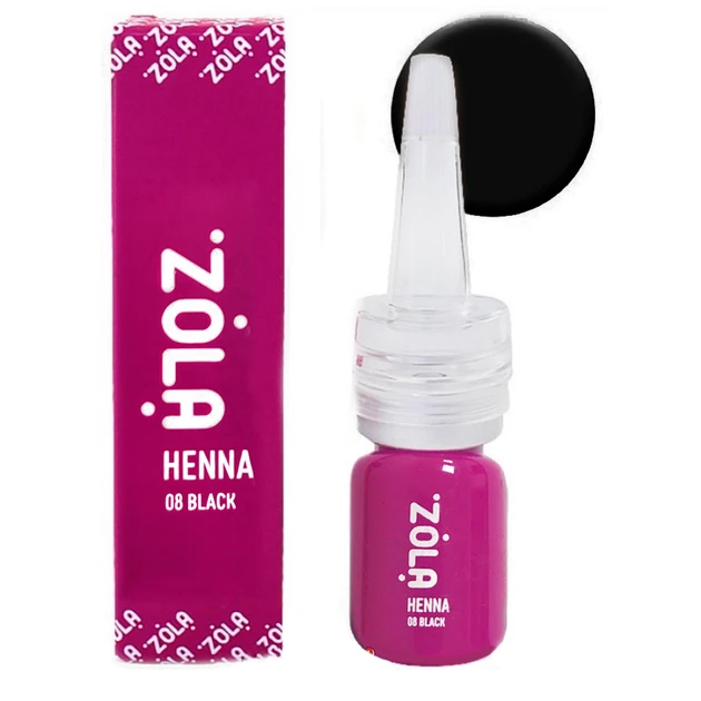 Професійна хна для брів Zola Henna 08 Black коректор, 5 грам, фото 1