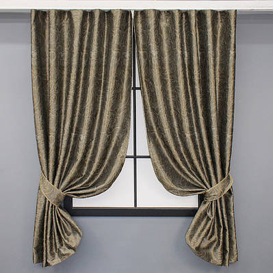 Комплект (2шт. 1,4х1,7м.) коротких штор жакард "Fantasy". Колір капучино. Код 1631ш 35-0290