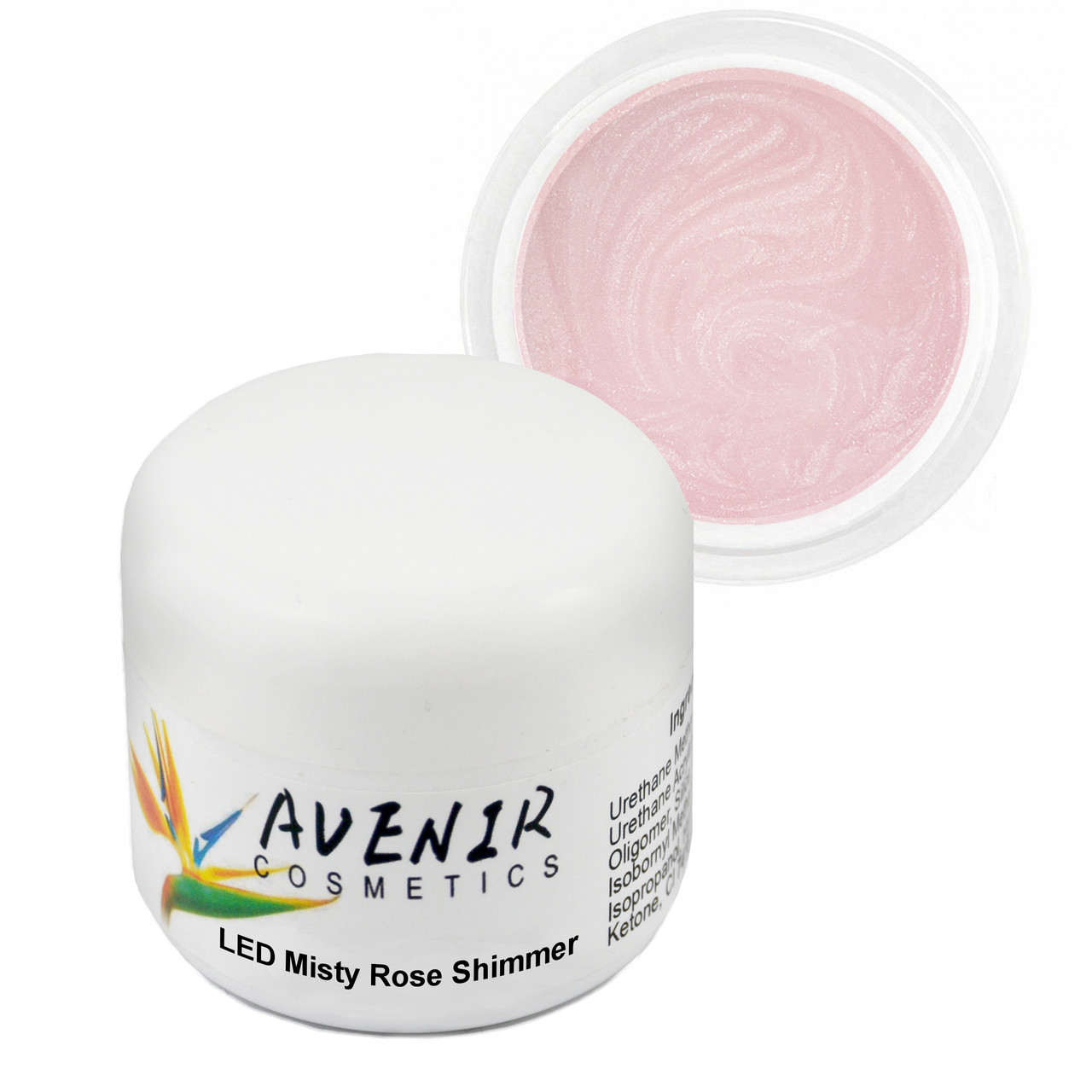 Гель для нарощування LED Misty Rose Shimmer (з шимером) Avenir 15 мл