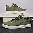 Кросівки чоловічі Lacoste хакі шкіряні Кеди Лакост весняні літні, фото 5