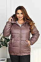 Жіноча зручна весняна куртка плащова тканина «Лаке» підклад синтепон 48-50, 52-54, 56-58