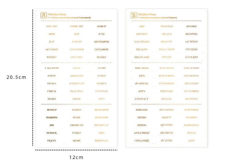 Наклейки Надписи для розділювачів листів 2 листа NKL092, фото 1