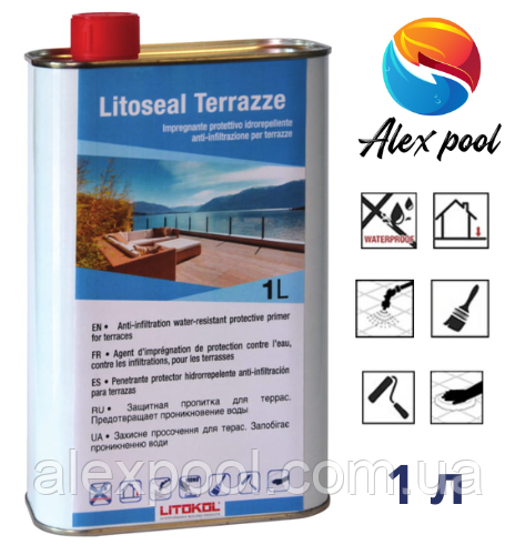 Litokol LITOSEAL TERRAZZE 1 л - Захисна просочення для терас. Запобігає проникненню води