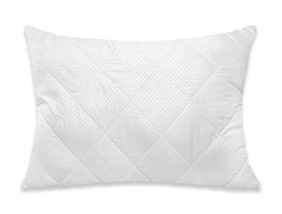 Постільна подушка стьобана біла 50*70 мікрофібра / холофайбер без блискавки, антиалергенна, фото 1