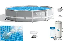 Басейн каркасний Intex 26706 розмір 305x99 см, об'єм 6148 л (Картриджний фільтр-насос, драбина), фото 5