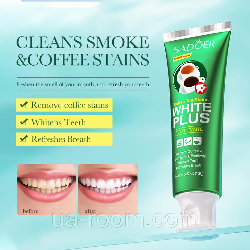 Зубная паста Sadoer White Plus Cofee Tea Stains, 100 г.