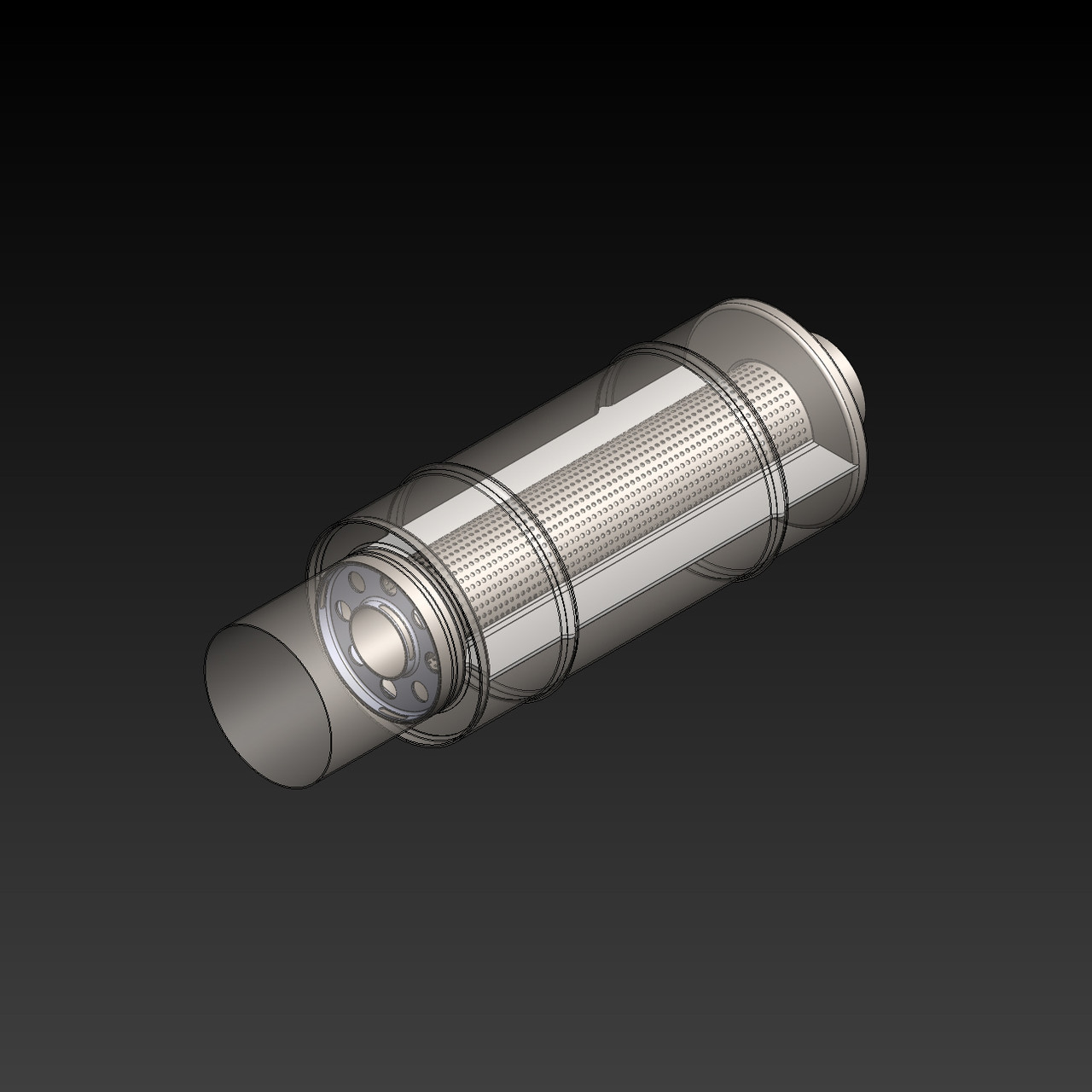 Глушник JDM прямоточний ATP-055 D130 мм 300 мм, вхід 50,8 мм, вихід 102 мм, AISI 304/Ti