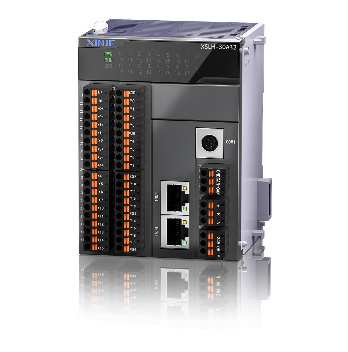 XSLH-24A8 (24VDC, 12DI, 12DO, 1x RS-232, 1x RS-485, 2xLAN, підтримка EtherCAT, програмування в CODESYS)