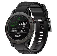 Силиконовый ремешок Primo для часов Garmin Fenix 5 / 5 Plus / Fenix 6 / 6 Pro - Black