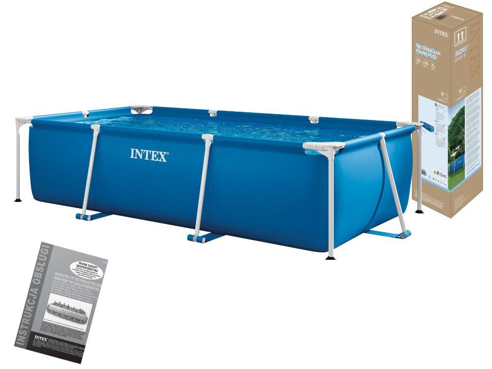 Басейн каркасний прямокутний Intex 28272 розмір 300x200x75см, об'єм 3834л