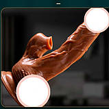 Реалістичний вібратор з вакуумом і підігрівом (працює від USB кабелю), фото 2