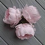Півонії ніжно-рожеві тканини, діаметр 6 см (25 шт.), фото 2