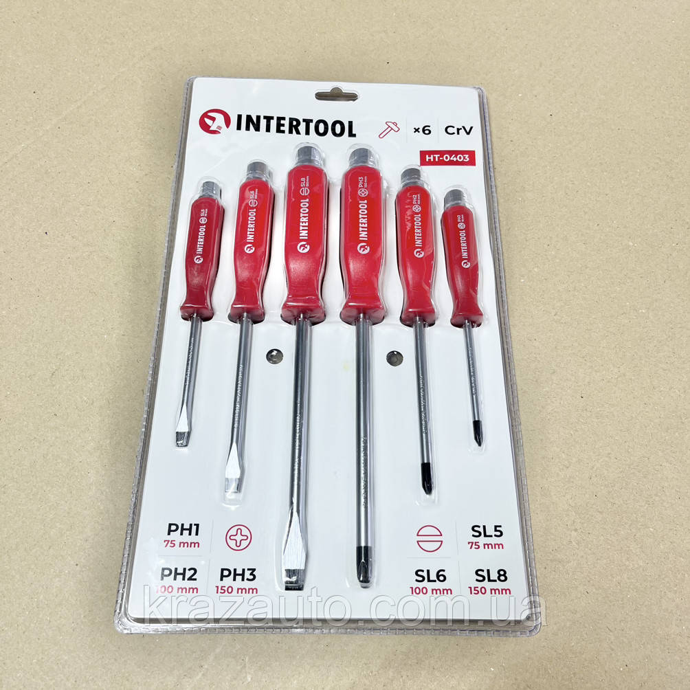 Набір ударних викруток 6 од. INTERTOOL HT-0403, фото 1