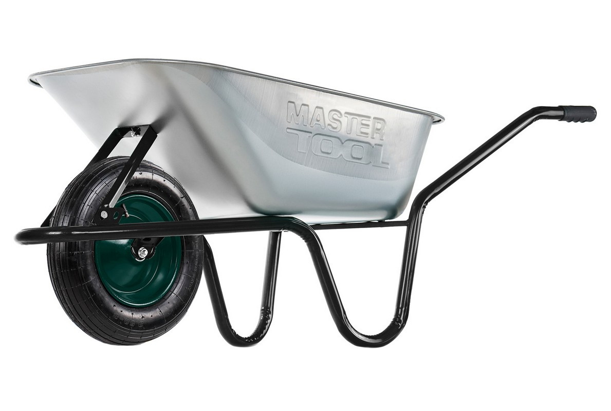 Тачка садово-будівельна MASTERTOOL D-1SE одноколісна 85 л/150 кг колесо пневматичне з камерою PN 3.5х8 Ø, фото 1