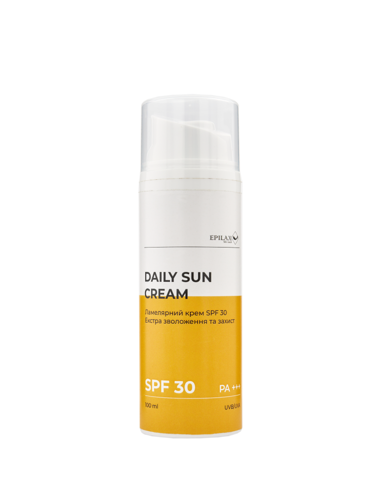 Ламелярний крем Epilax Daily Sun Cream екстразволоження та захист з SPF30 (100 мл)