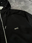 Класична чоловіча брендова куртка Воss з капюшоном Чорна вітровка весна осінь для хлопця якісна, фото 6