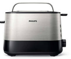 Philips Тостер Viva Collection, 1050Вт, пластик+ метал, чорний+нерж