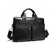 Ділова класична чоловіча сумка для планшета, ноутбука та документів з натуральної шкіри, фото 2