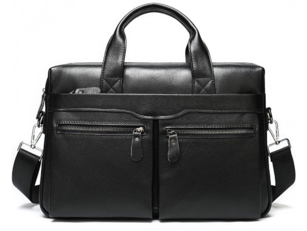 Ділова класична чоловіча сумка для планшета, ноутбука та документів з натуральної шкіри, фото 1