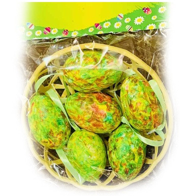 Яйця великодня в кошику декоративні MA22-41 6 шт., фото 1