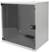Digitus Шафа 19" 12U 540x400, стекл.двер, 60kg max, сірий