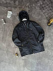 Класична чоловіча брендова куртка Воss з капюшоном Чорна вітровка весна осінь для хлопця якісна, фото 9