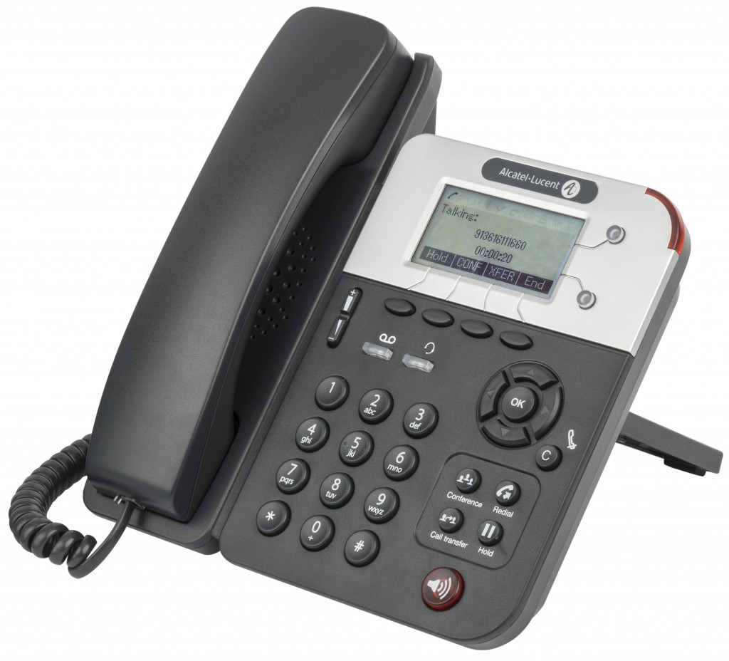 Alcatel Lucent Телефон IP 8001 DeskPhone 2xFE LAN, 2xRJ9, 1x3.5 мм роз'єм для гарнітури, SIP, VPN, PoE, точково-матричний дисплей