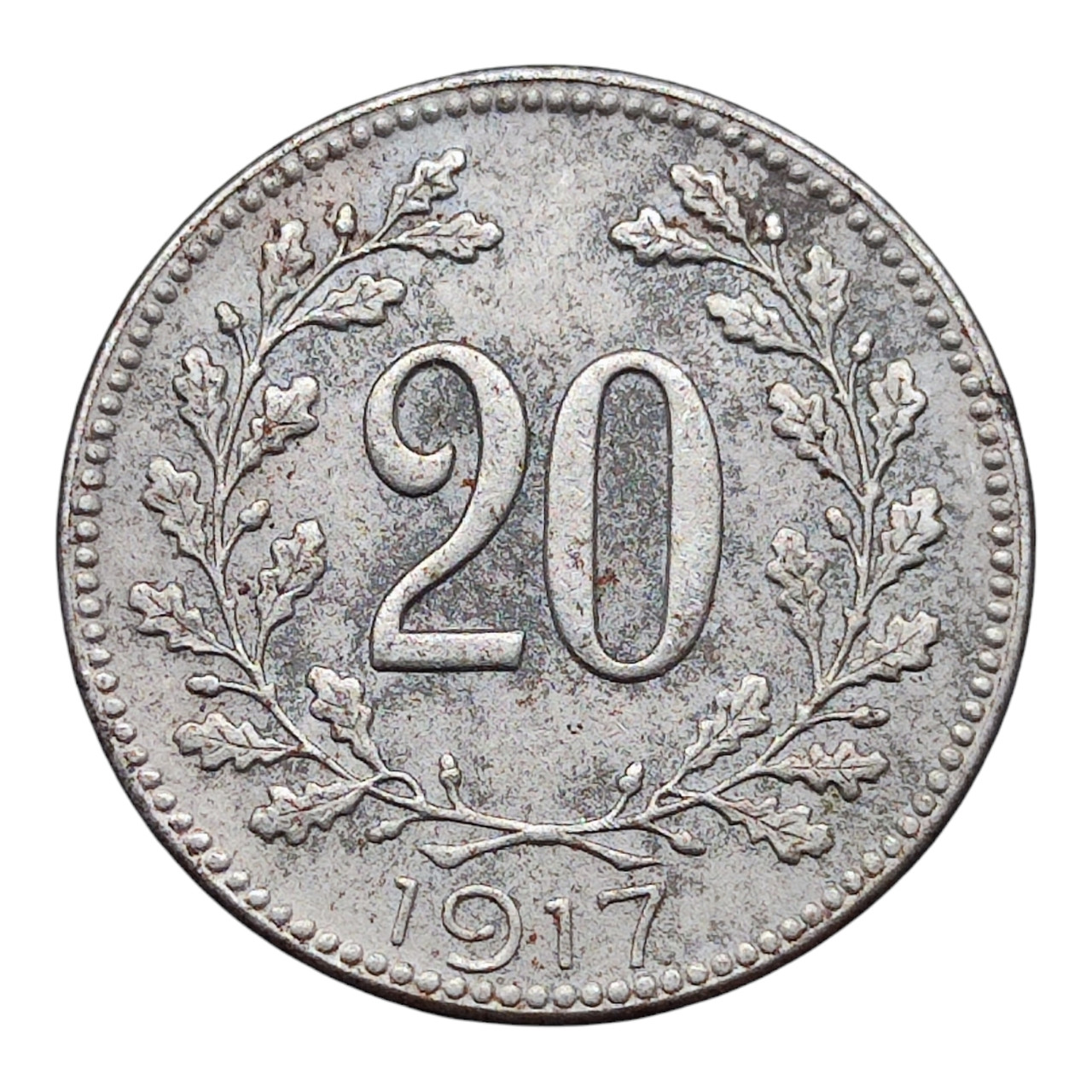 Австрія 20 гелерів, 1917 20 геллерів /мідно-нікелеві/