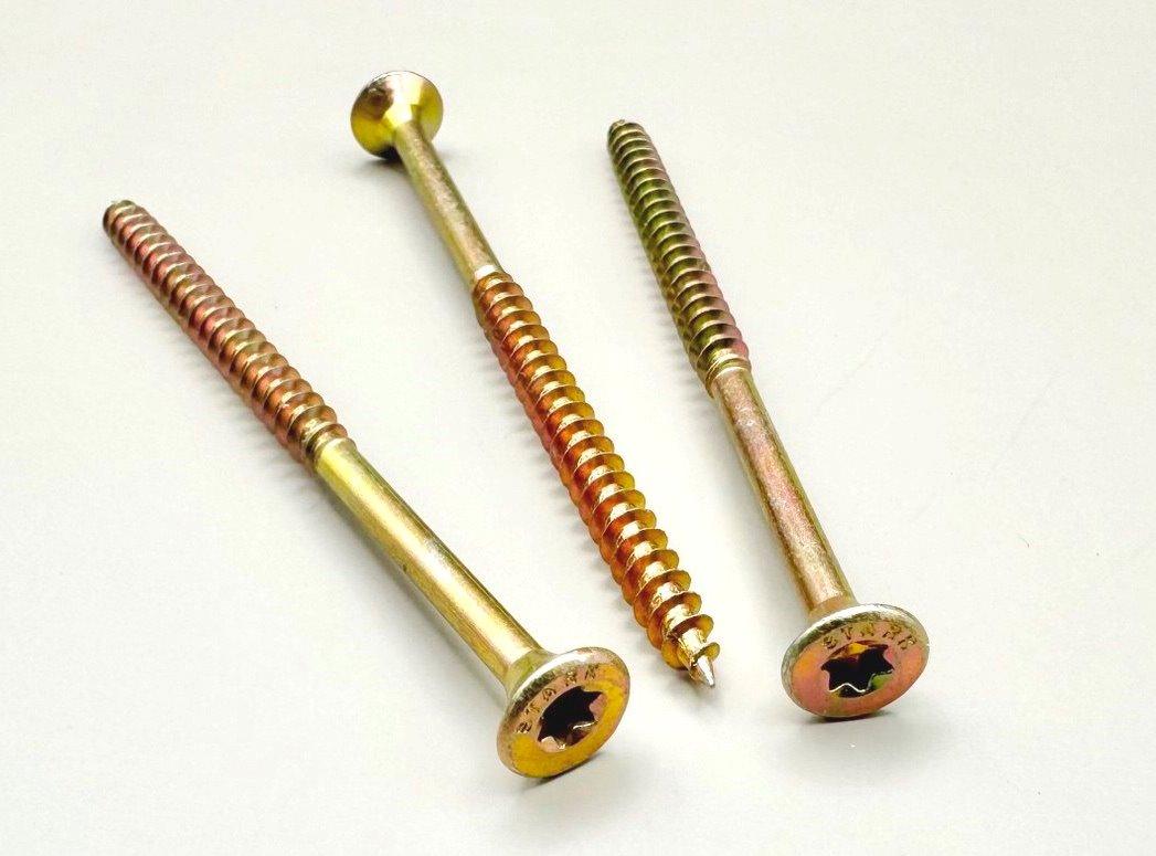 Саморіз універсальний потайна голівка Torx 30 жовтий цинк 6х100 (100шт)