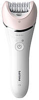 Philips Епілятор 8000 series дисковий, акумуляторний , пінцет.-32, волог.+сух., насадок-6, з підсвіткою, біло-рожевий