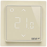 DEVI Терморегулятор Devireg Smart, +5...45 °C, електронний, Wi-Fi, вбудований, дротовий датчик, 16A, 230V, слонова кістка