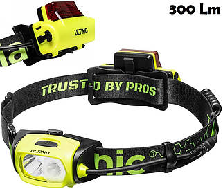 Налобний ліхтар Mactronic Ultimo | 300 лм, біле/червоне світло, USB зарядка, кріплення на шолом