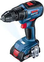 Bosch Шурупокрут-дриль акумуляторний GSR 18 V-50, 18В 2*2Аг, 28/50/50 Нм, 20+1, 460/1800об/хв, ЗП, кейс, аксесуари, 1кг