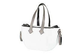 Nuvita Сумка MyMia ручки шкіра, ремені для коляски, біло-сірий