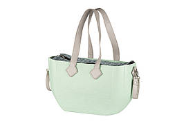 Nuvita Сумка MyMia ручки еко-шкіра, килимок, ремені для коляски, м'ятно-сірий